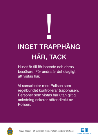 Trygga Trappan - ett nytt, tryggt initiativ tillsammans med Polisen.